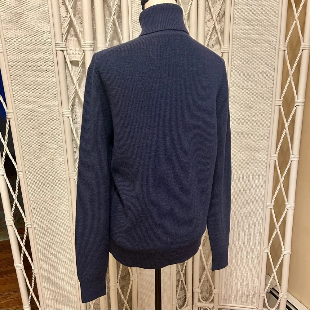 Todd Snyder Sweater Italian Merino Wool Retro Turtle Neck Navy Blue Men's Medium